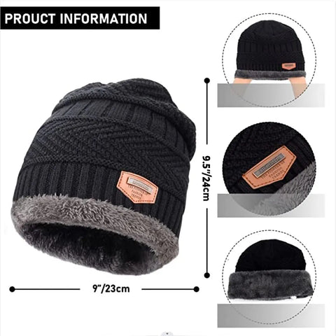 WINTER WOOL CAP WITH NECK WARMER