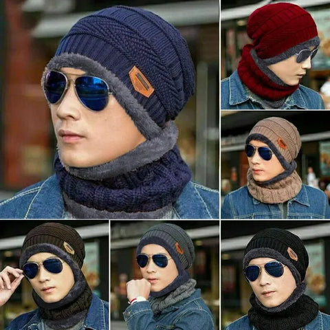 WINTER WOOL CAP WITH NECK WARMER