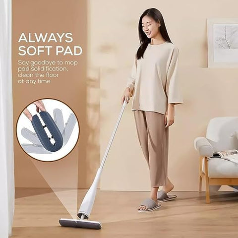Sponge Mop for Floor Cleaning, Adjustable Handle Automatic Self-Wringing Easy Clean Roller, Hands-Free Squeezing Wet & Dry Roller Mop
