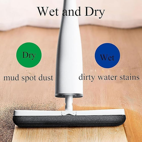 Sponge Mop for Floor Cleaning, Adjustable Handle Automatic Self-Wringing Easy Clean Roller, Hands-Free Squeezing Wet & Dry Roller Mop