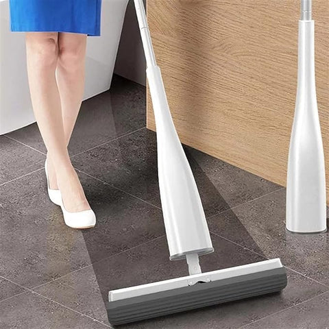 Sponge Mop for Floor Cleaning, Adjustable Handle Automatic Self-Wringing Easy Clean Roller, Hands-Free Squeezing Wet & Dry Roller Mop