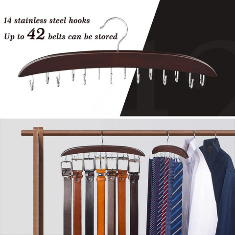 Closet, Wooden Tie/Belt Rack for Storage