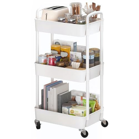 3 LAYER WIDE TROLLEY PLASTIC AND STAINLESS STEEL