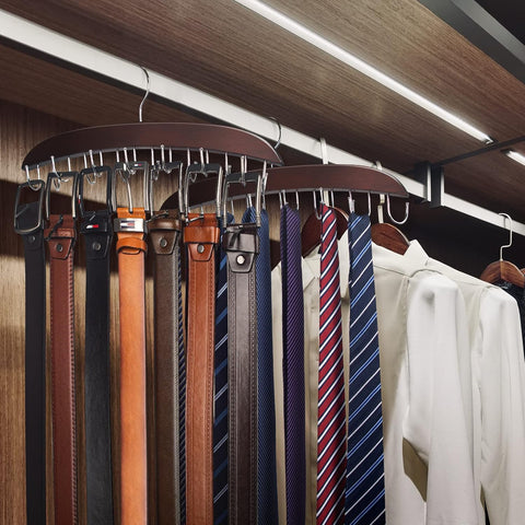 Closet, Wooden Tie/Belt Rack for Storage