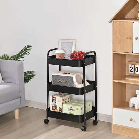 3 LAYER WIDE TROLLEY PLASTIC AND STAINLESS STEEL