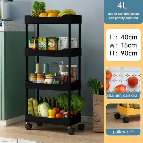 3 AND 4 TIER SLIM TROLLEY