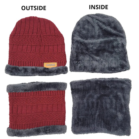 WINTER WOOL CAP WITH NECK WARMER