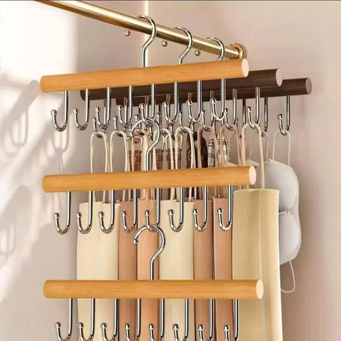 Closet, Wooden Tie/Belt Rack for Storage
